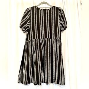 LOFT Black and White Striped Dress